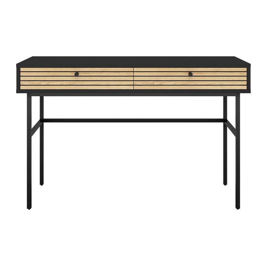 Dressoir zwart/eiken met echt houtfineer – Scandinavisch design, 2 lades