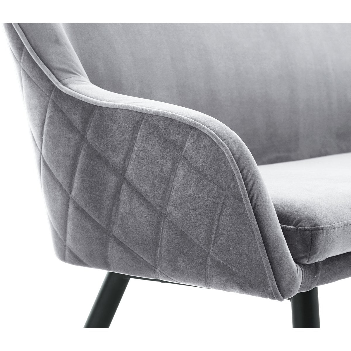 Bank 160 cm fluweel grijs – luxe eetkamerbank met armleuningen