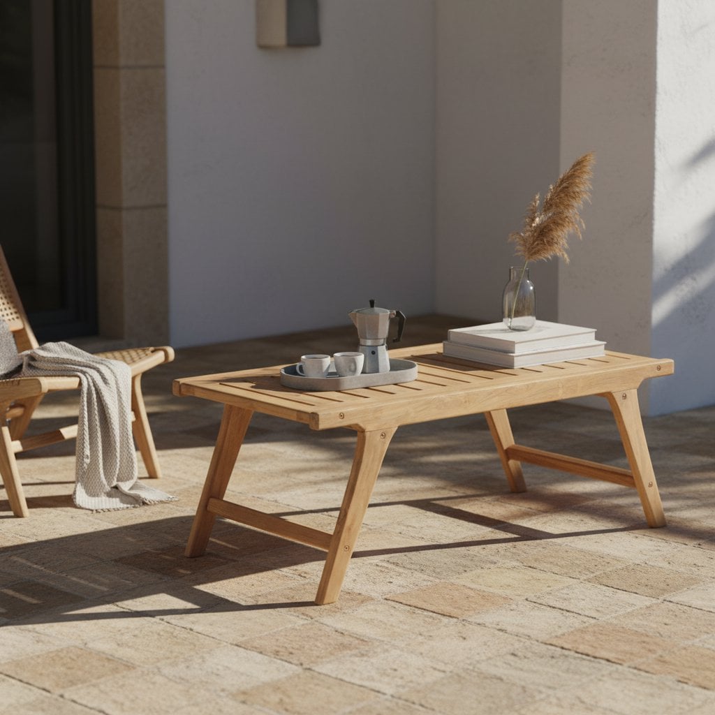 Odin tuintafel/salontafel van teakhout – Scandinavisch en weerbestendig