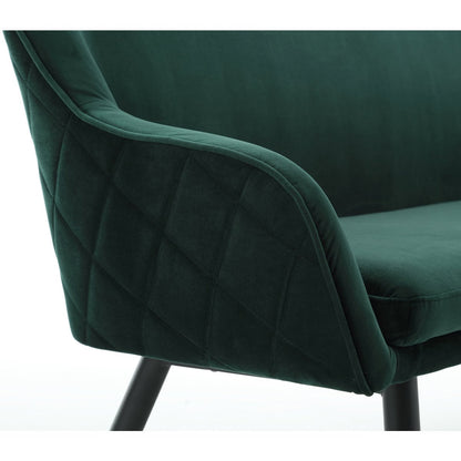 Bank 160 cm fluweel dennengroen – luxe eetkamerbank met armleuningen
