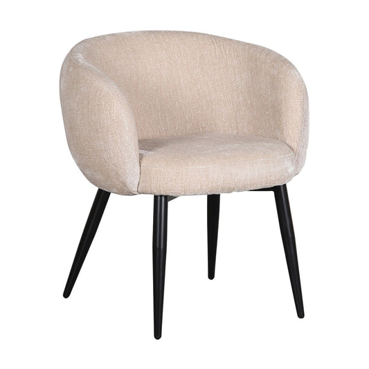 Set van twee Pole To Pole NOx-stoelen in Tan, beige stoffen eetkamerstoelen met modern design en comfortabele zittingen