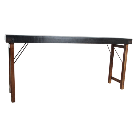 Console tafel zwart opklapbaar – vintage gerecycled hardhout