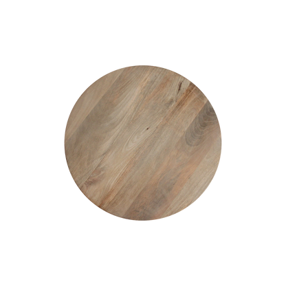 Bullnose bijzettafel naturel 55 cm – mangohout met handgesneden poten