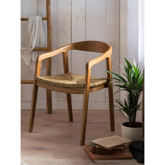 Fauteuil van teakhout met Weens rotan — fauteuil kopen bij MEUBELIER