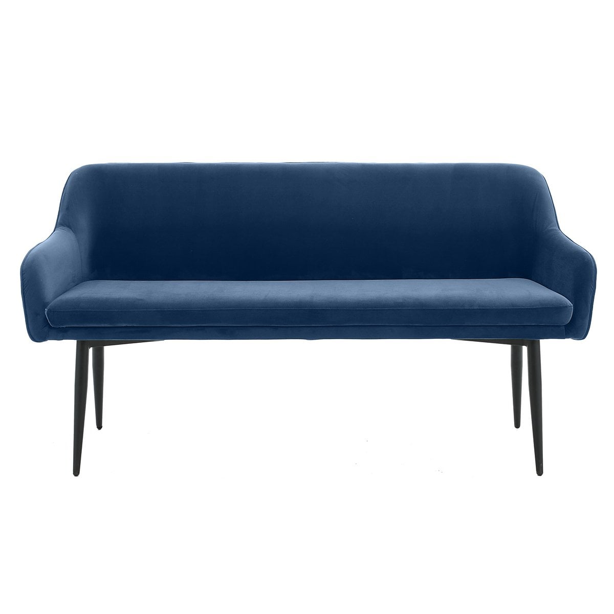 Bank 160 cm fluweel blauw met diamantstiksel