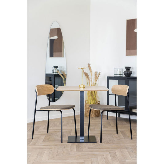 House Nordic Estepona Eetkamerstoel – Set van 2 – Naturel/Bruin/Zwart