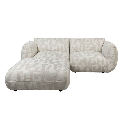 Bank Amsterdam 2,5-Zits + Ottoman – Wit Glyphs — detailopname — MEUBELIER