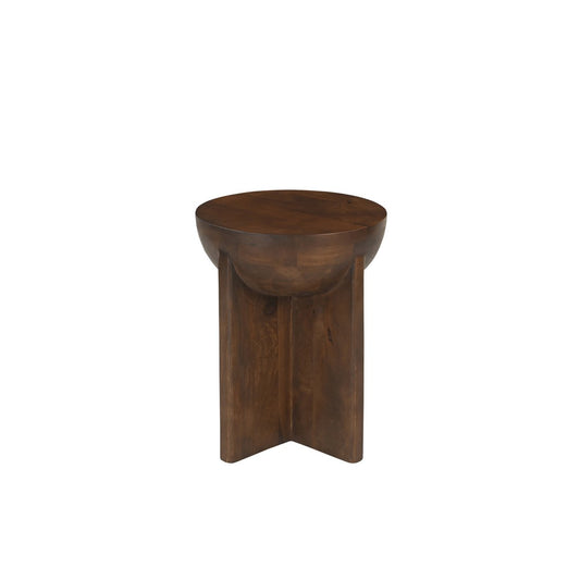 Zijtafel van massief mangohout – halfrond design, Ø40 cm