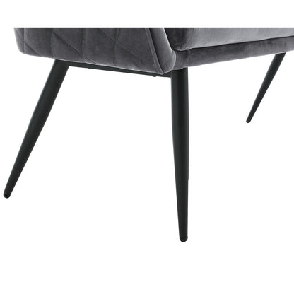Bank 160 cm fluweel grijs – luxe eetkamerbank met armleuningen