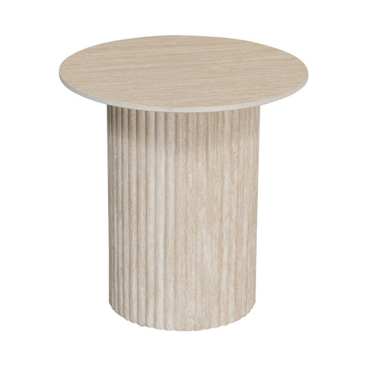 Craft salontafel klein – keramiek met travertinlook Ø50 x H51 cm — salontafel kopen bij MEUBELIER