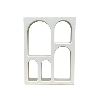 Wandplank met 5 open vakken – Scandinavisch wit kalkpleister (60x80 cm)