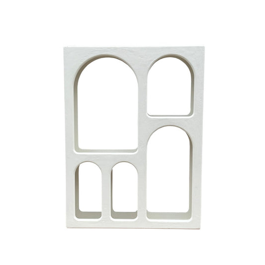 Wandplank met 5 open vakken – Scandinavisch wit kalkpleister (60x80 cm)
