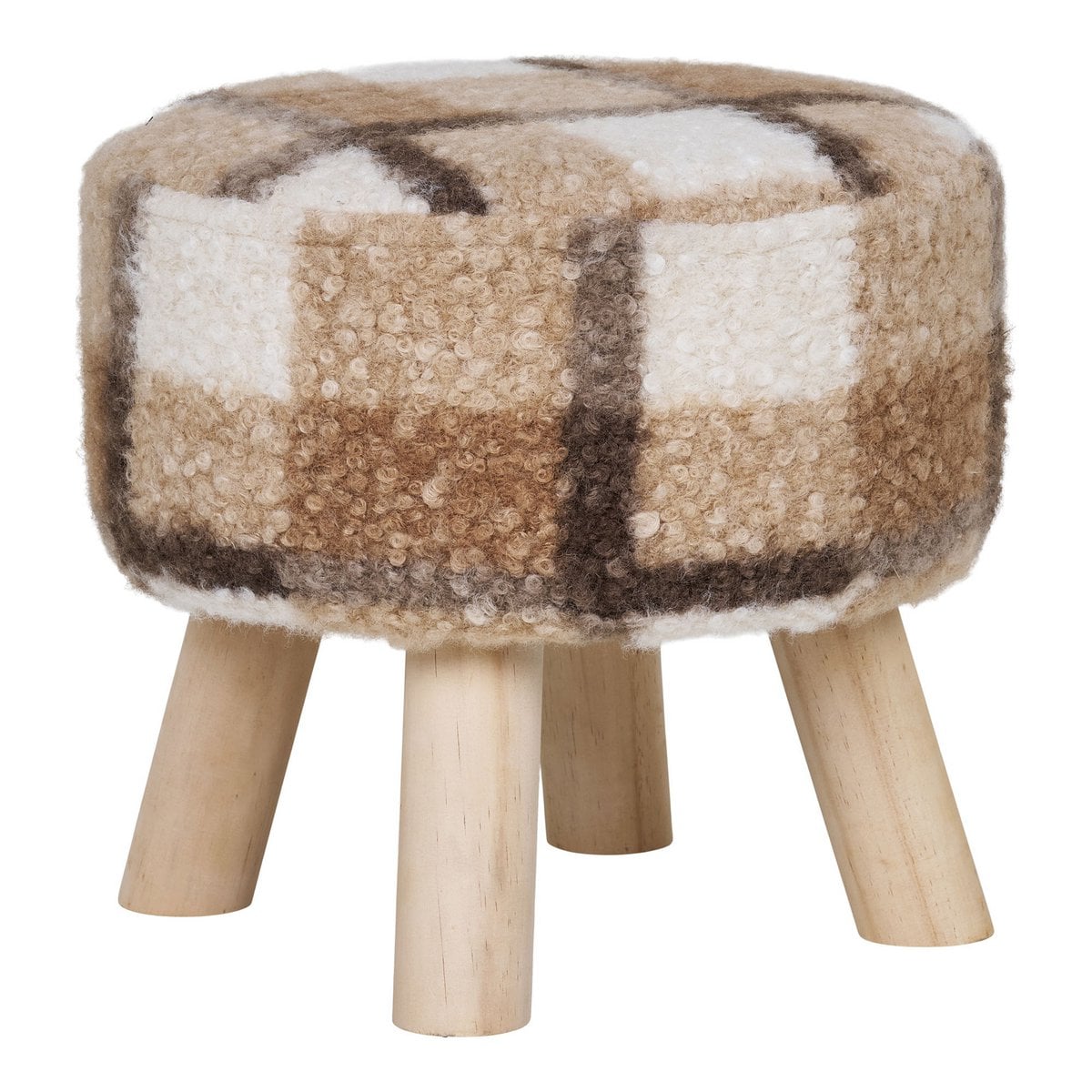 Aberdeen kruk - bruin mix ø31 x 29 cm | House Nordic