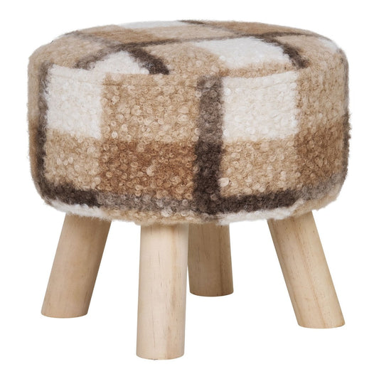 Aberdeen kruk - bruin mix ø31 x 29 cm | House Nordic