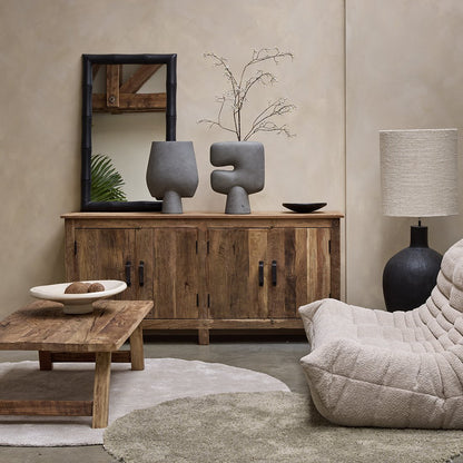 Farmwood dressoir 4 deuren – gerecycled hout (Raw Materials) — detailopname — MEUBELIER