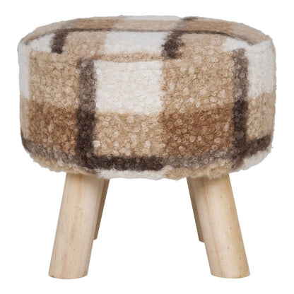 Aberdeen kruk - bruin mix ø31 x 29 cm | House Nordic