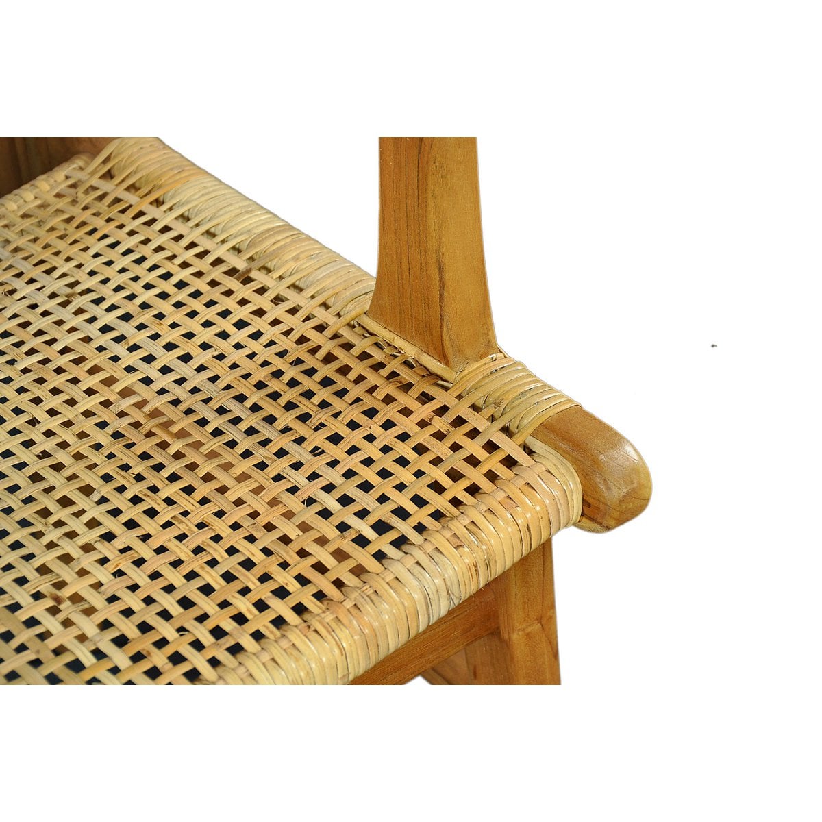 Teakhouten fauteuil met Weens vlechtwerk (rotan) — sfeerimpressie — MEUBELIER