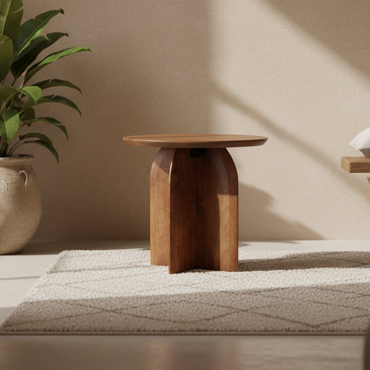 Bullnose bijzettafel 50 cm – massief mangohout