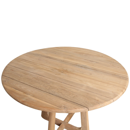 Verano tuintafel Ø 100 cm – Gerecycled teakhout