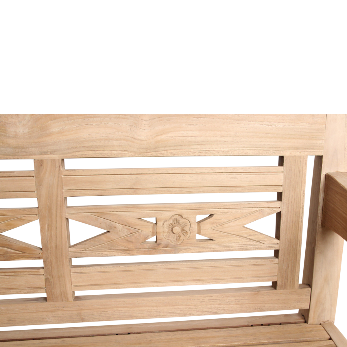 Boho tuinbank – teakhout – 120 cm — kleurdetail — MEUBELIER