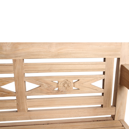 Boho tuinbank – teakhout – 120 cm — kleurdetail — MEUBELIER