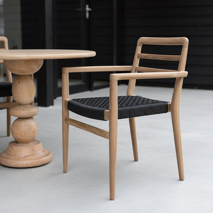 Verano teakhouten tuinstoel met armleuning - Zwart — kleurdetail — MEUBELIER