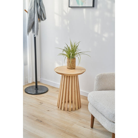 Zijtafel – ronde houten bijzettafel 40x50 cm (100 kg) — zijaanzicht