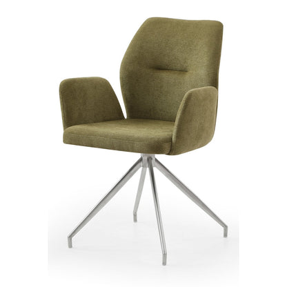 Fauteuil met 180° draaifunctie – Groen — schuine hoek — MEUBELIER