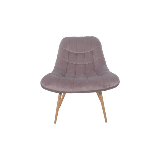 Fauteuil XXL fluweel roze met houtlook poten – SalesFever