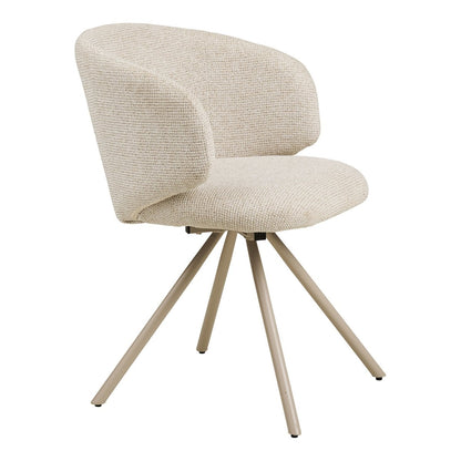 House Nordic Fulham Eetkamerstoel met Draaifunctie – Zand (Set van 2)