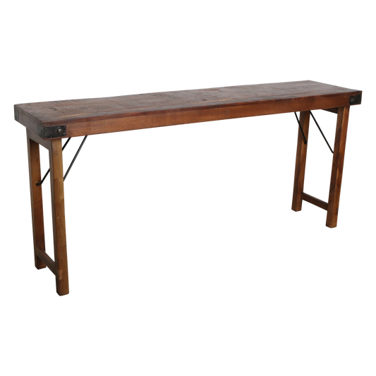 Console tafel opklapbaar bruin – Vintage Indiase klaptafel