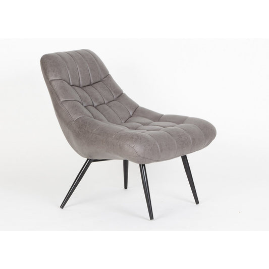 Fauteuil XXL – Kunstleer Donkerbruin — zijaanzicht