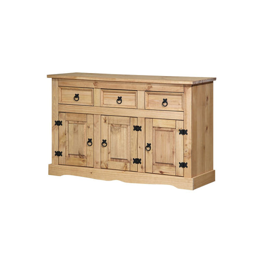 Dressoir massief dennenhout – honingbruin – 132 cm