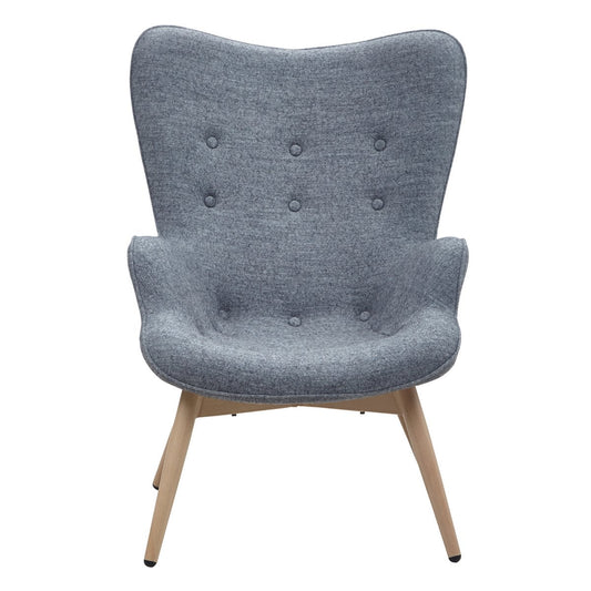 Fauteuil in grijze geweven stof – Scandinavisch design en ergonomisch comfort
