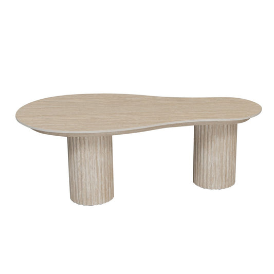 Craft salontafel groot - keramiek travertin-look (118 x 60,5 cm) — zijaanzicht