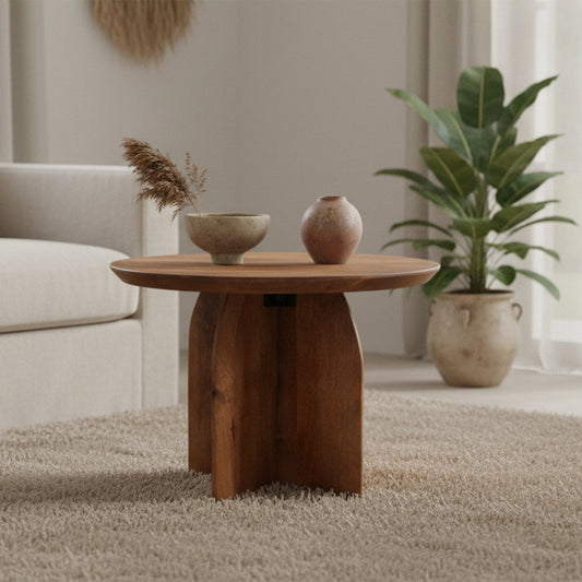 Bullnose bijzettafel 55 cm van massief mangohout