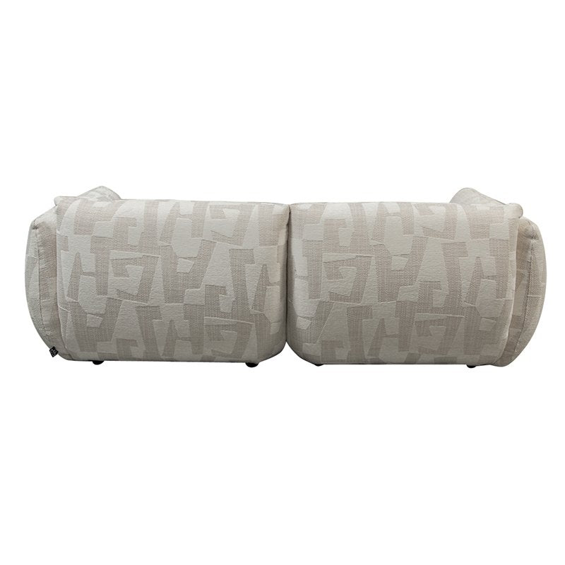 Bank Amsterdam 2,5-Zits + Ottoman – Wit Glyphs — close-up materiaal — MEUBELIER