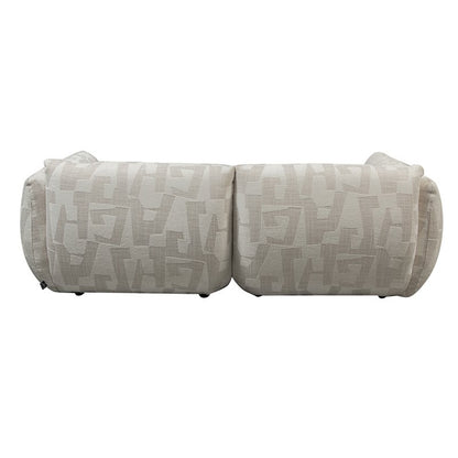 Bank Amsterdam 2,5-Zits + Ottoman – Wit Glyphs — close-up materiaal — MEUBELIER