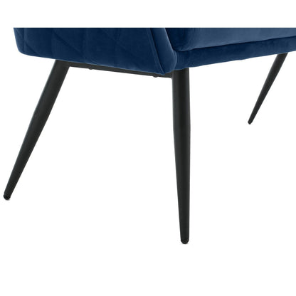 Bank 160 cm fluweel blauw met diamantstiksel