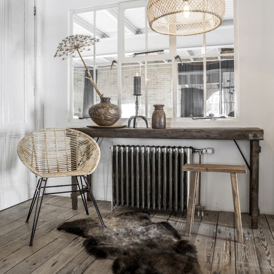 Console tafel opklapbaar bruin – Vintage Indiase klaptafel