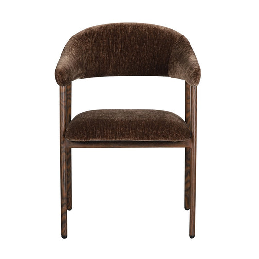 Scandi eetkamerstoel Umber (set van 2) – bruin — zijaanzicht