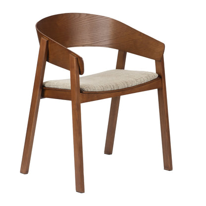 Set van twee Pole To Pole Edo Wooden eetkamerstoelen in zwart en reddish, Japans design, essenhout, comfortabele zitting