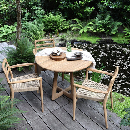 Verano tuintafel Ø 100 cm – Gerecycled teakhout