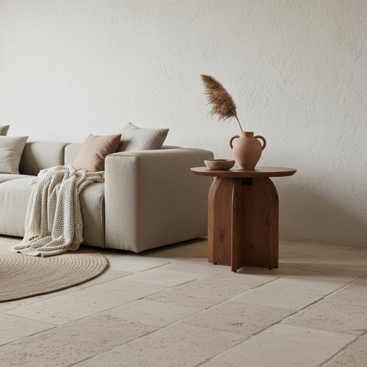 Bullnose bijzettafel 50 cm – massief mangohout