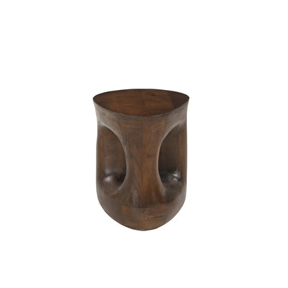 Zijtafel van massief mangohout – asymmetrisch design met open vak