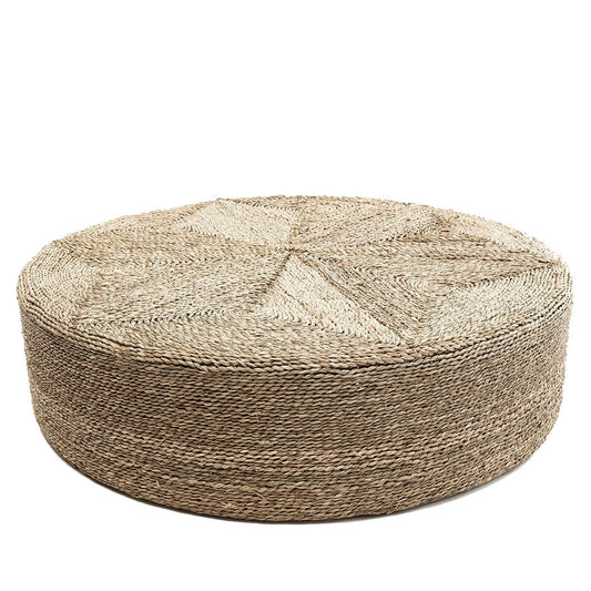 De enorme poef – naturel (Ø100 cm) — zijaanzicht