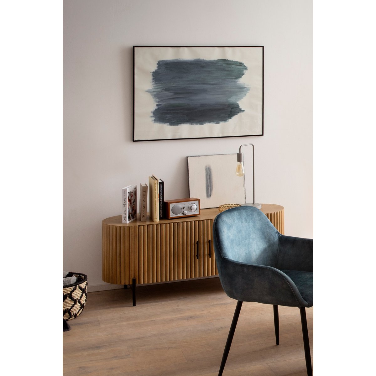 TV-lowboard STRIPE van mangohout – 120 x 40 x 54 cm
