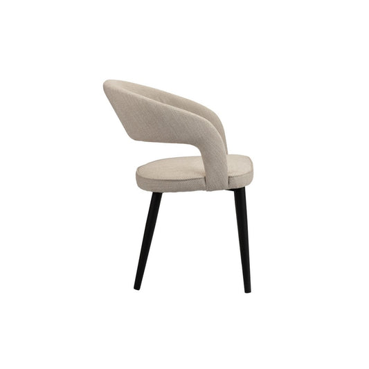 Tusk Stoel Beige (Brandvertragend) – Set van 2 — zijaanzicht