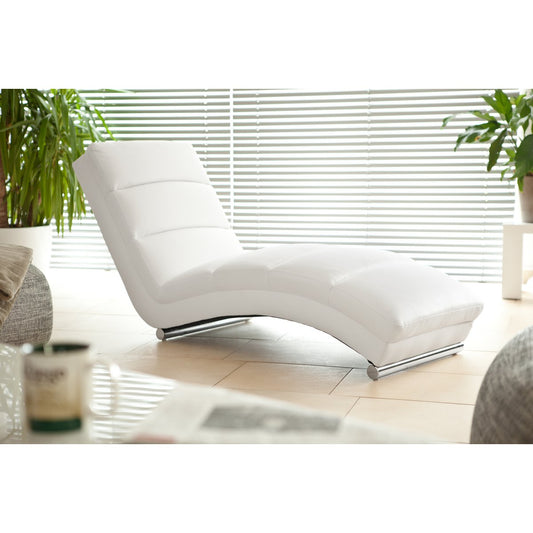 Relax ligbed wit in kunstleer – ergonomische chaise longue
