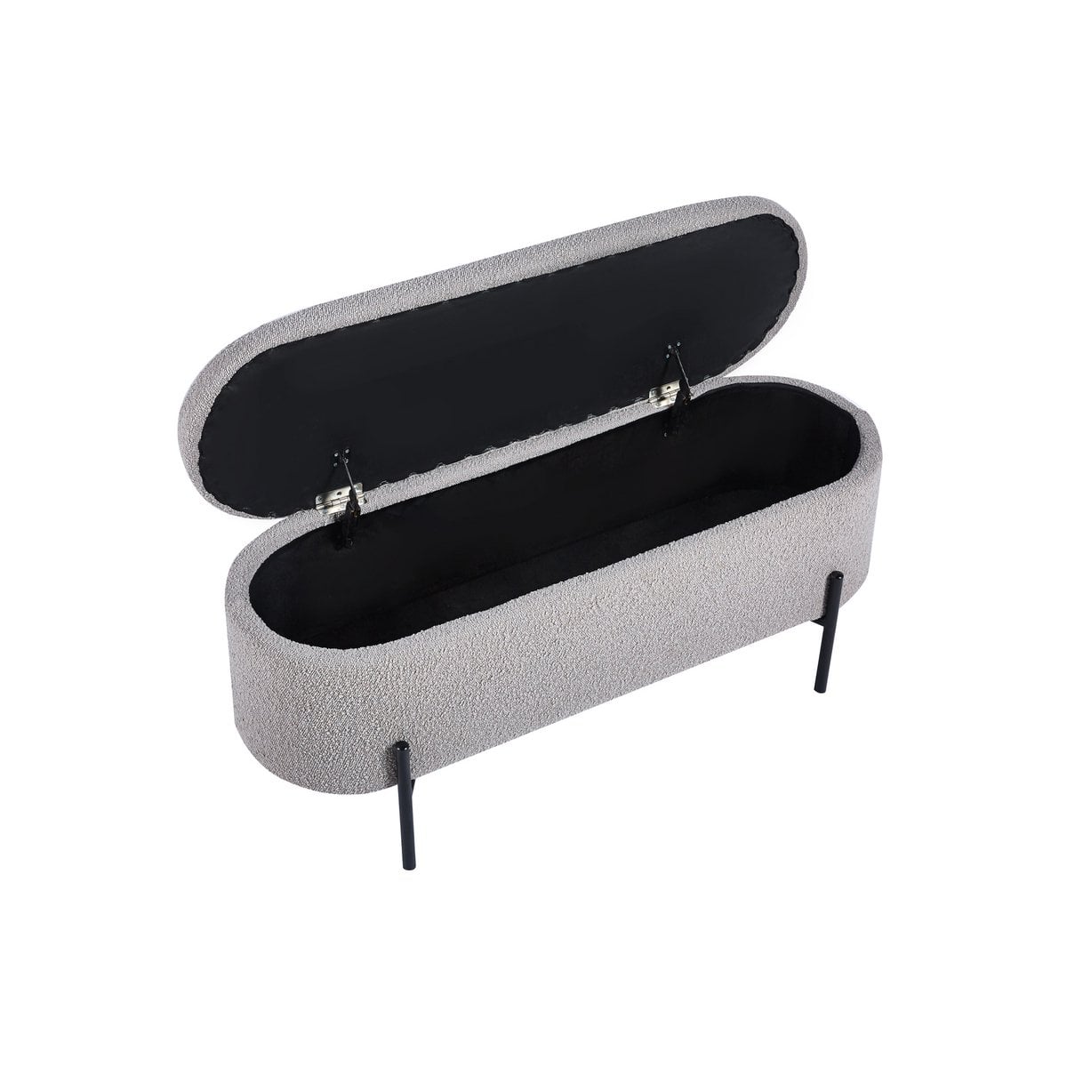 Bedbank met opbergfunctie in taupe bouclé